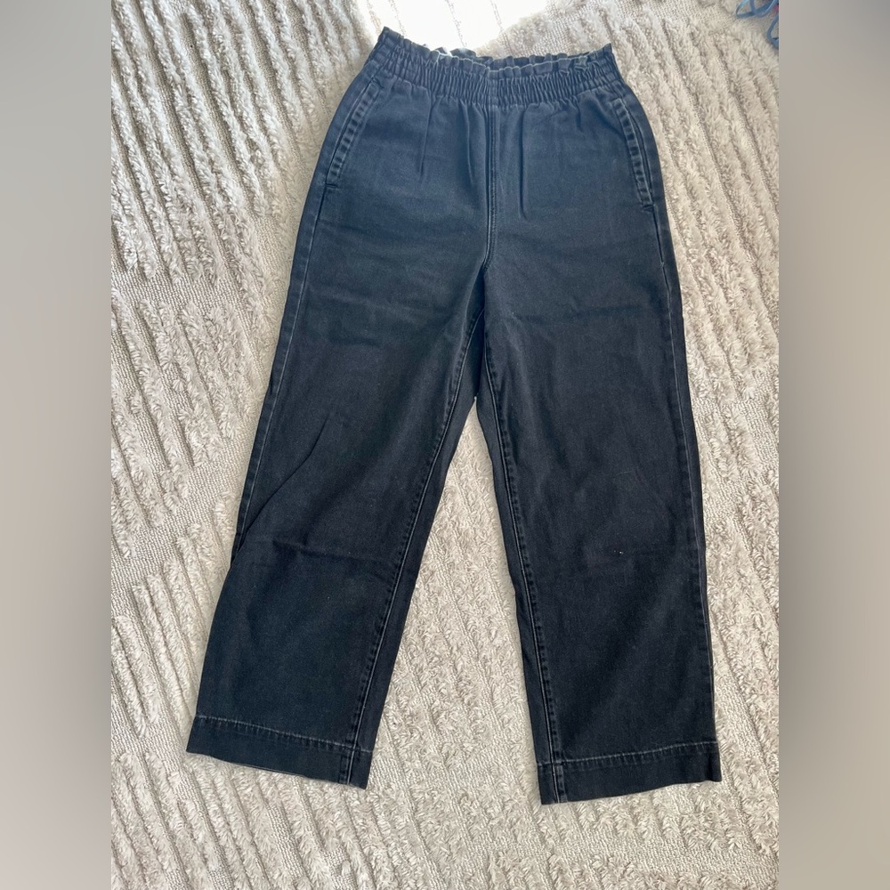 American Eagle Wide Leg Jeans, Black Denim, Size 4